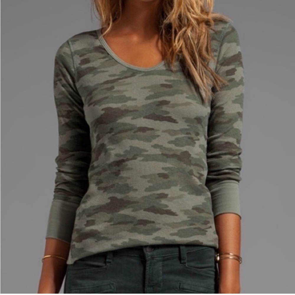 Free People Camo Long Sleeve Thermal